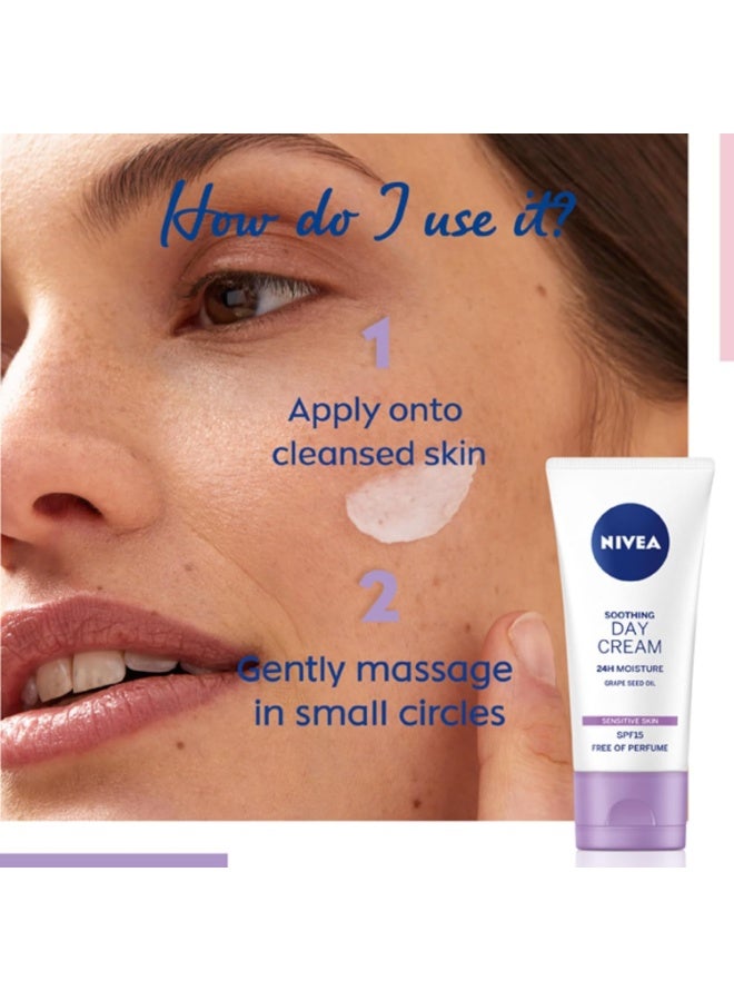 نيفيا كريم نهاري مهدئ للبشرة الحساسة بعامل حماية من الشمس 15، 50 مل - Image 4